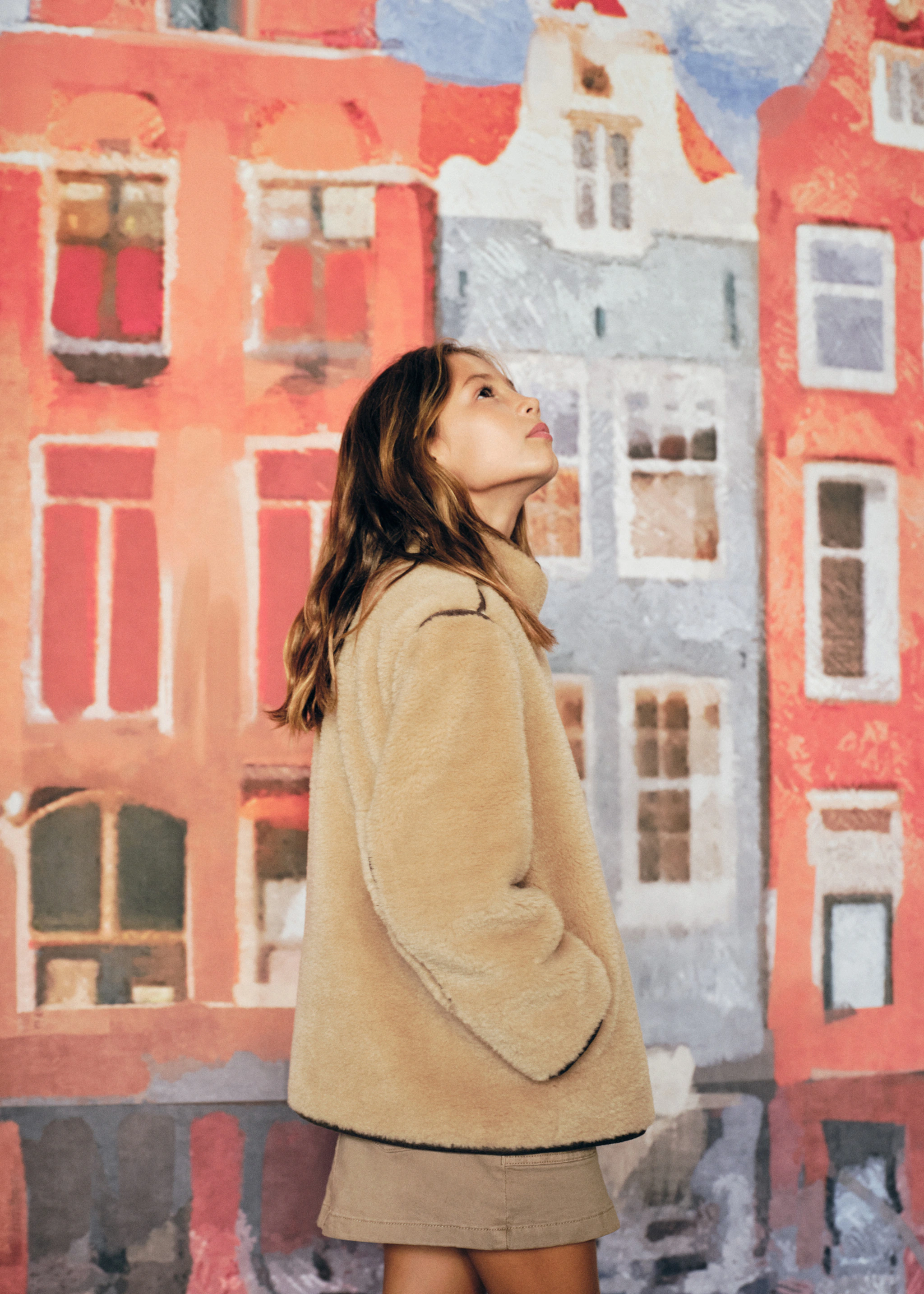 Faux-fur coat with buttons 图片 4