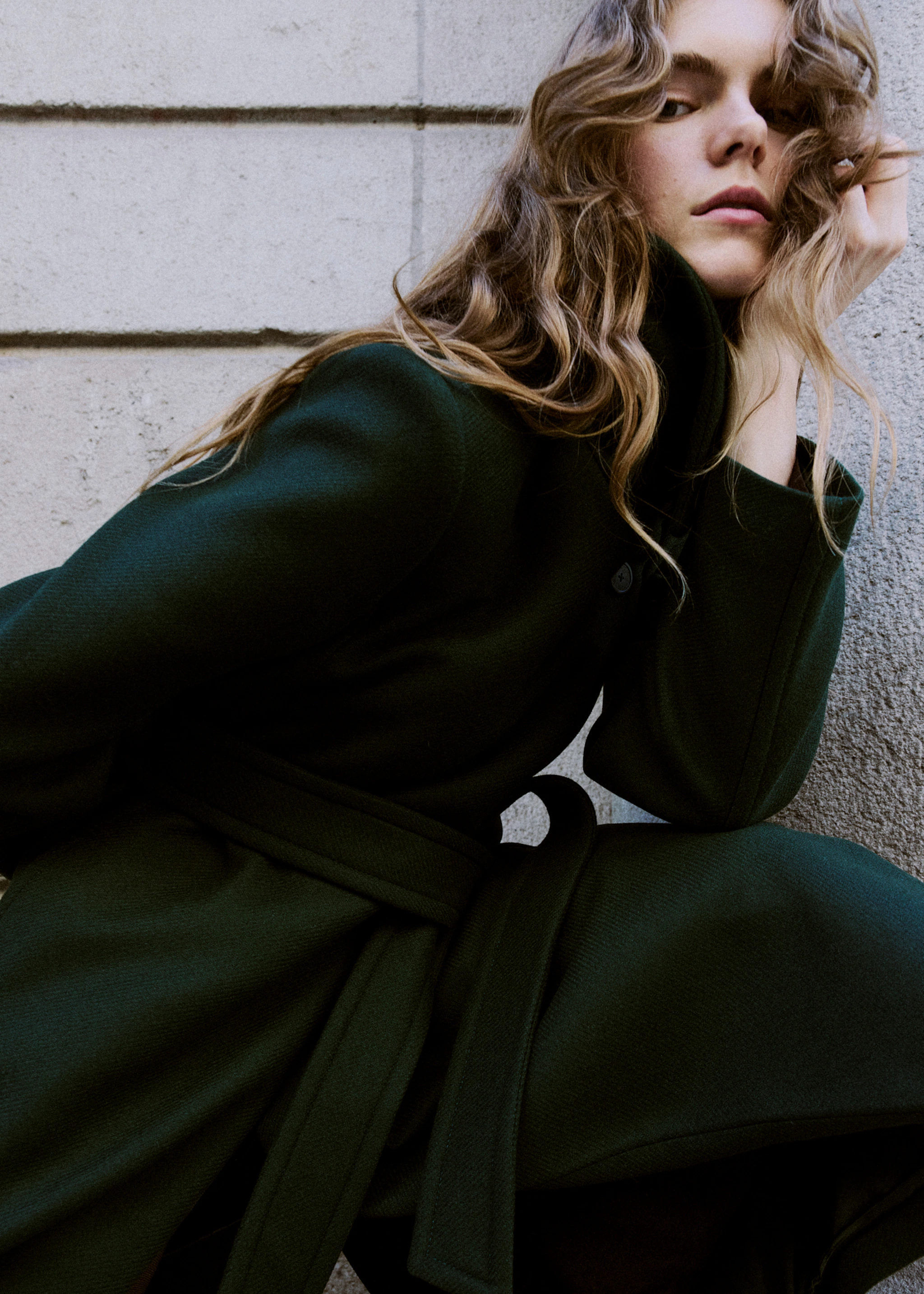 Manteco wool coat with belt 图片 4